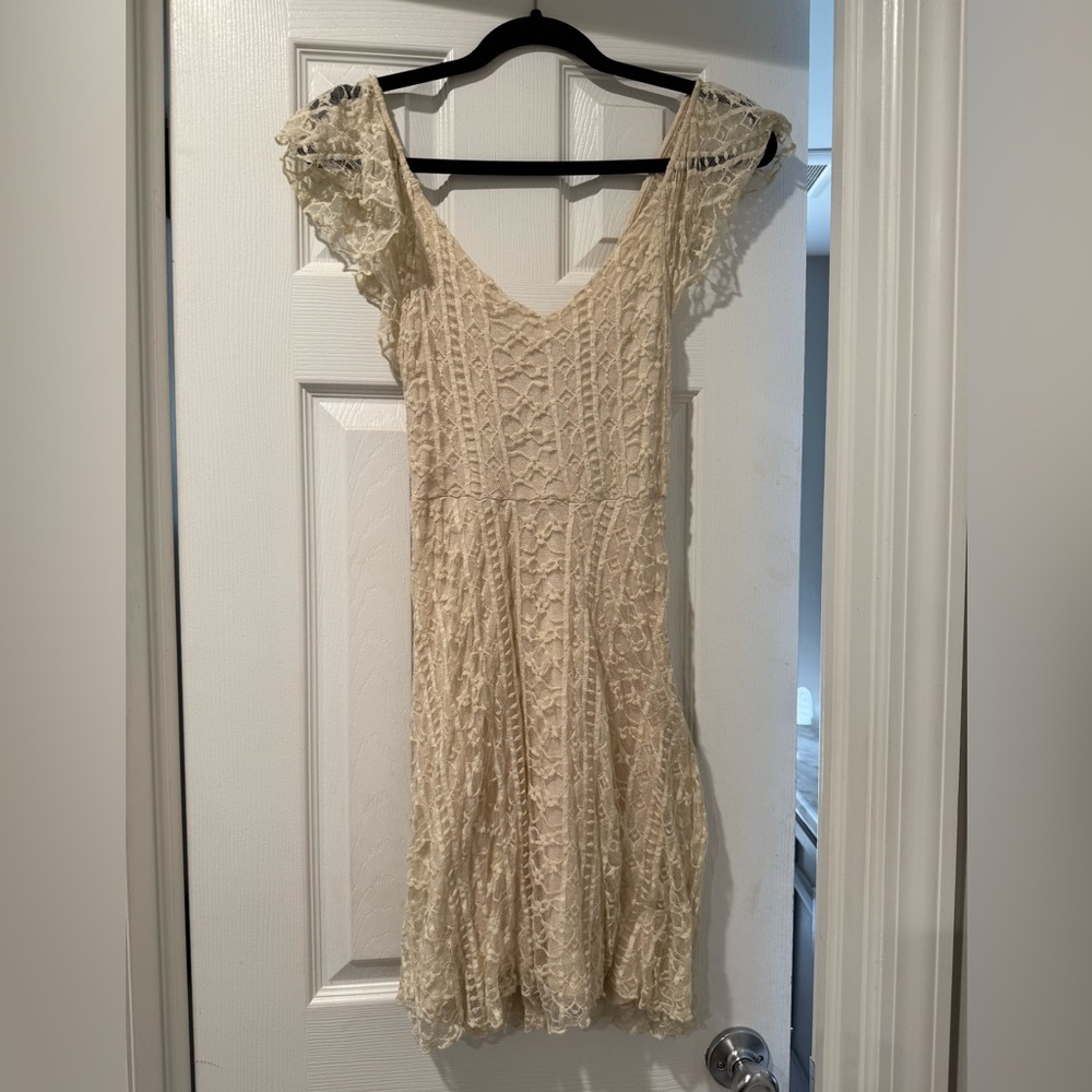 Kimchi Blue Cream Lace Mini Dress